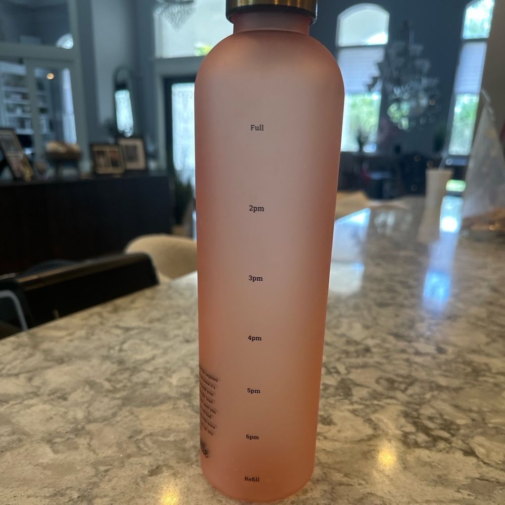 Glow Pink Water Bottle 32 oz – Time Marker Motivational Tracker